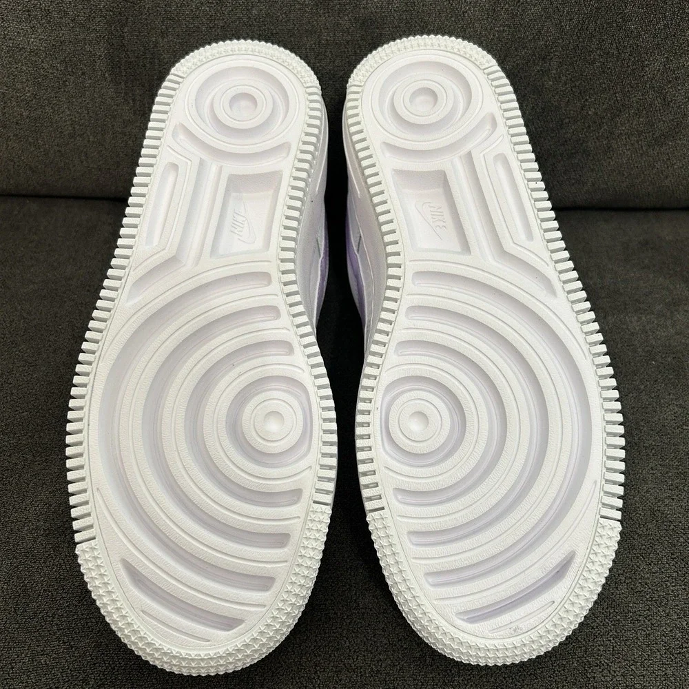 Nike Air Force 1 Shadow Lilac Bloom White Women's 7.5 Swoosh Leather FN6335-102 - Picture 6 of 7